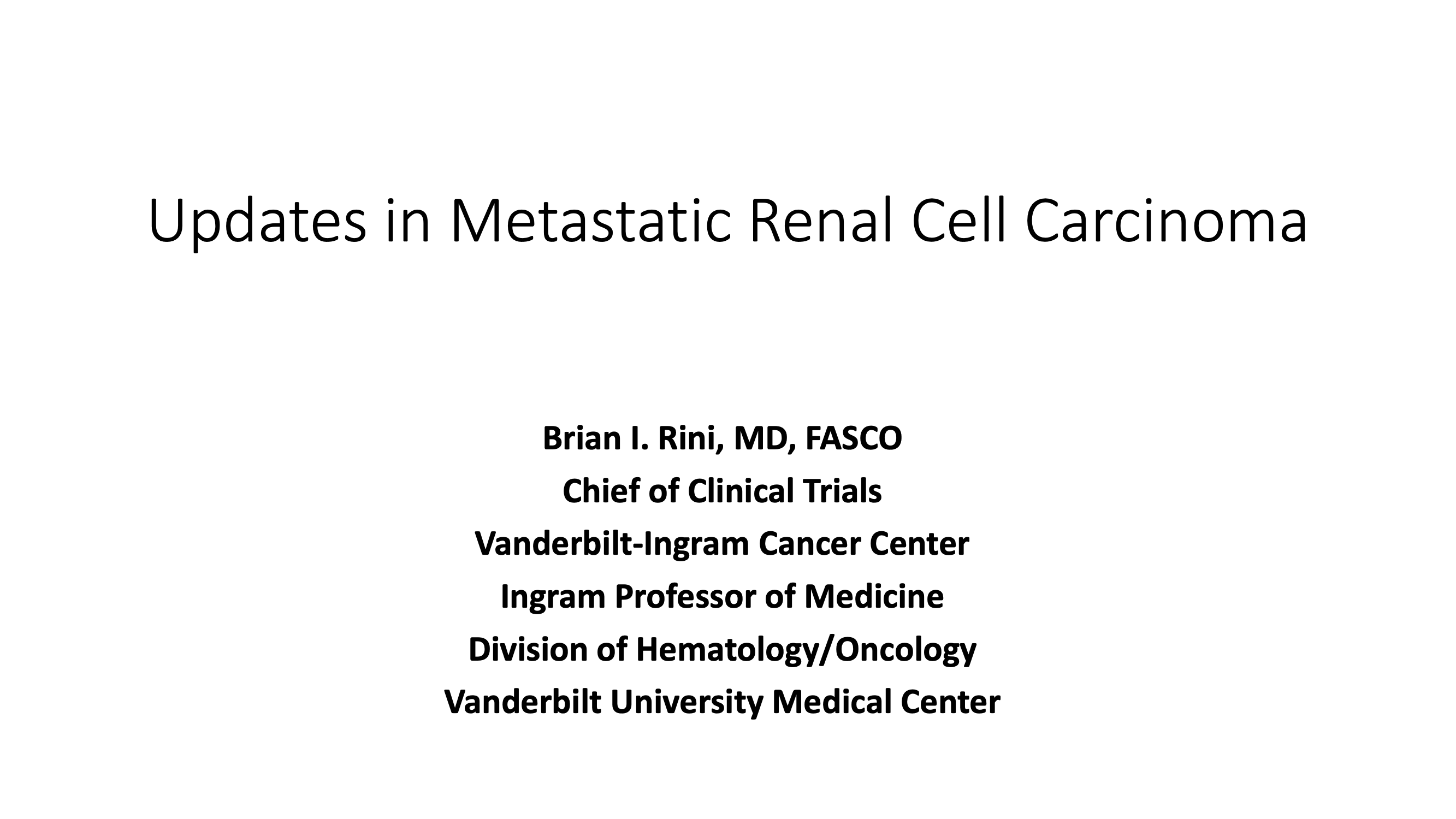 Renal Cell Cancer Updates
